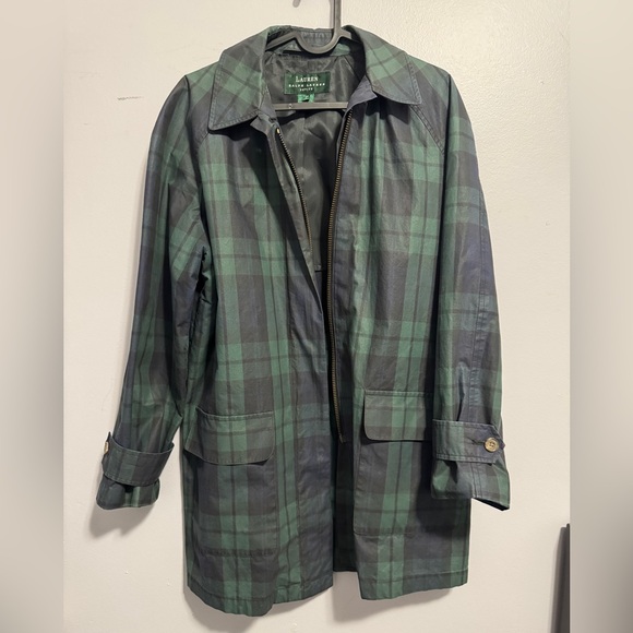 Ralph Lauren Jackets & Blazers - Ralph Lauren Vintage Green Tartan Trench Coat